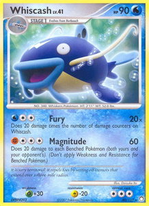 Whiscash - Mysterious Treasures (MT) #40/123 - Rare Pokémon Trading Card