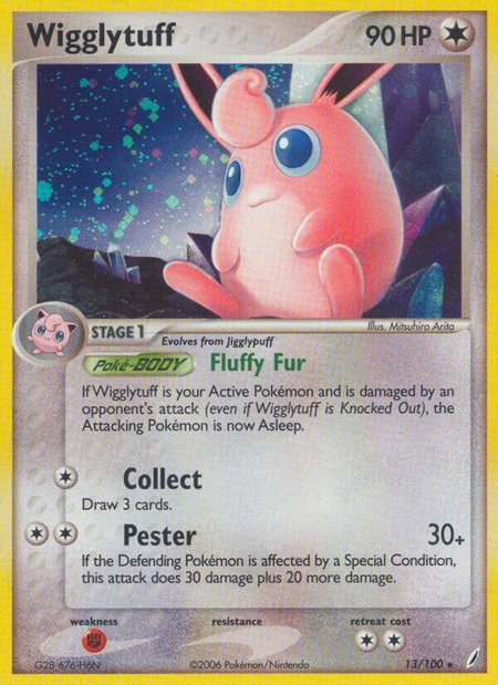 Wigglytuff trading card from Crystal Guardians Wigglytuff - Crystal Guardians Pokémon trading card