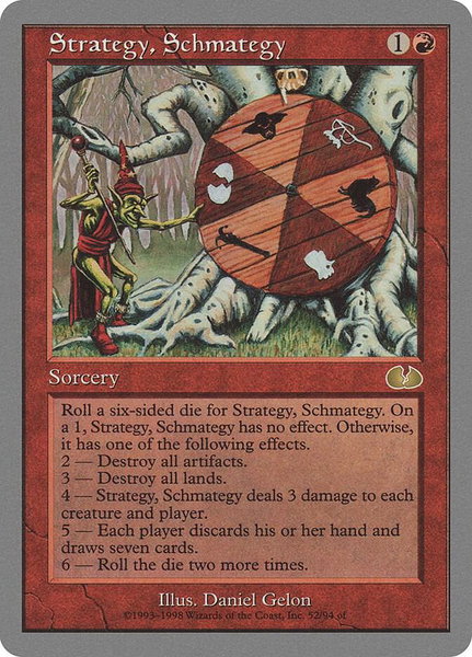 Strategy, Schmategy trading card from Unglued Strategy, Schmategy - Unglued Magic: The Gathering trading card