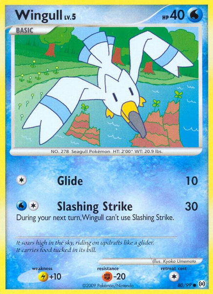 Wingull (80) trading card from Arceus Wingull (80) - Arceus Pokémon trading card