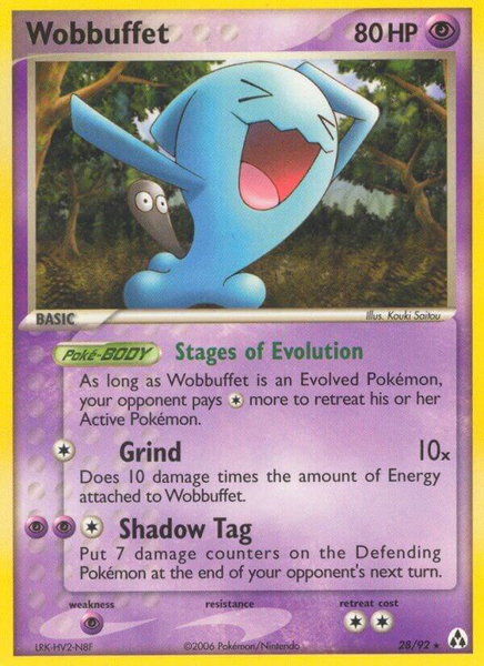 Wobbuffet trading card from Legend Maker Wobbuffet - Legend Maker Pokémon trading card