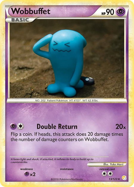 Wobbuffet trading card from HeartGold SoulSilver Wobbuffet - HeartGold SoulSilver Pokémon trading card
