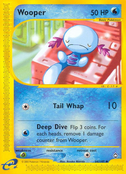 Wooper (66) trading card from Aquapolis Wooper (66) - Aquapolis Pokémon trading card