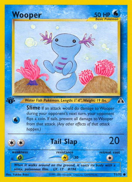 Wooper - Neo Discovery Pokémon trading card