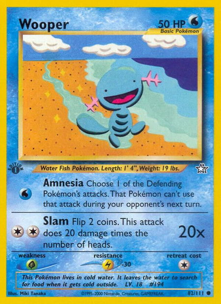 Wooper - Neo Genesis Pokémon trading card