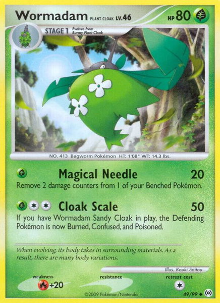 Wormadam Plant Cloak trading card from Arceus Wormadam Plant Cloak - Arceus Pokémon trading card
