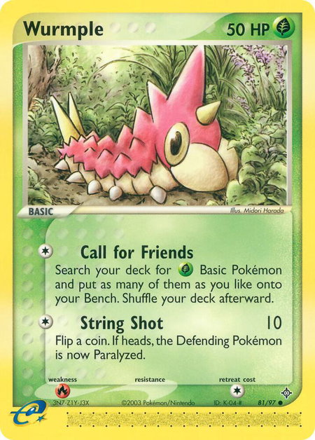 Wurmple trading card from Dragon Wurmple - Dragon Pokémon trading card