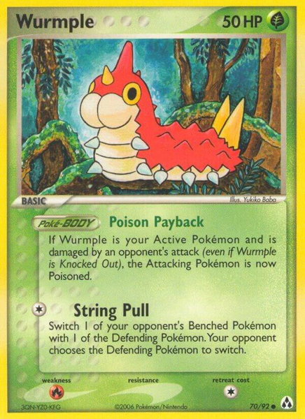Wurmple trading card from Legend Maker Wurmple - Legend Maker Pokémon trading card