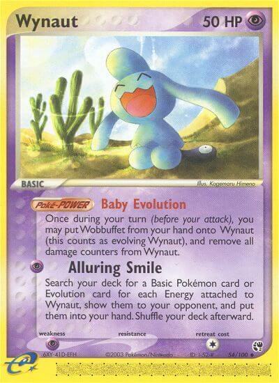 Wynaut trading card from Sandstorm Wynaut - Sandstorm Pokémon trading card