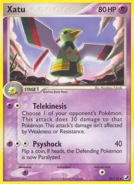 Xatu trading card from Unseen Forces Xatu - Unseen Forces Pokémon trading card