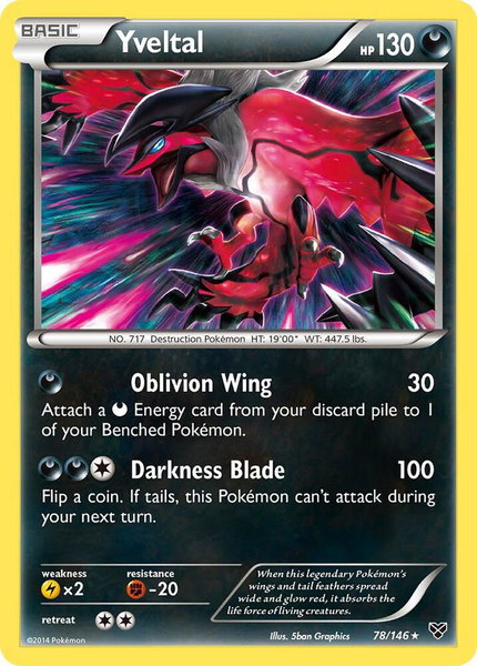 Yveltal - XY Base Set Pokémon trading card