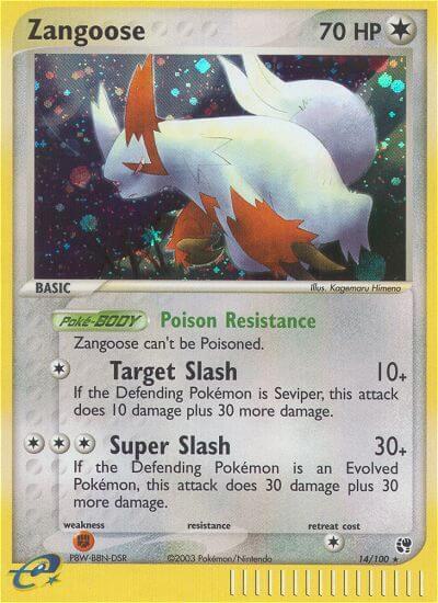 Zangoose trading card from Sandstorm Zangoose - Sandstorm Pokémon trading card