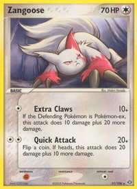 Zangoose - Emerald (EM) #21/106 - Rare Pokémon Trading Card