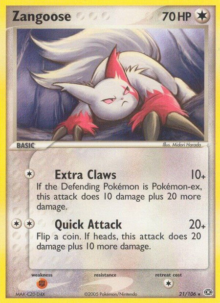 Zangoose - Emerald Pokémon trading card