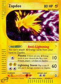 Zapdos (H32) - Aquapolis (AQ) #H32/H32 - Holo Rare Pokémon Trading Card