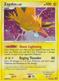 Zapdos - Majestic Dawn (MD) #14/100 - Holo Rare Pokémon Trading Card