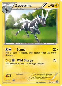 Zebstrika (42) - Black and White (BLW) #42/114 - Uncommon Pokémon Trading Card