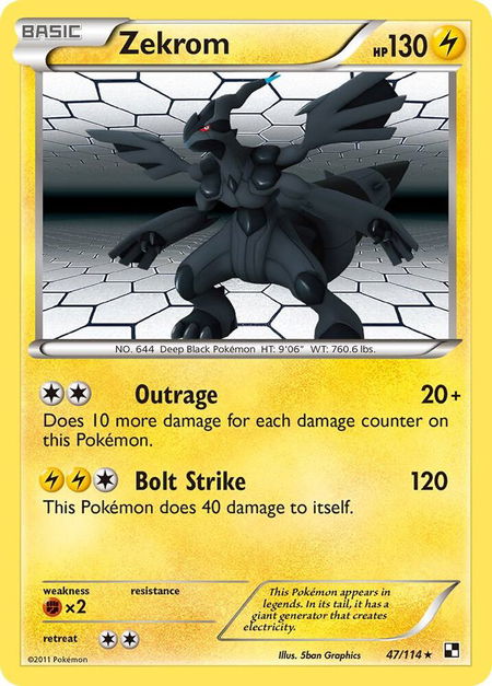 Zekrom - Black and White Pokémon trading card