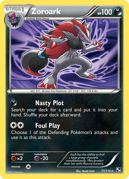 Zoroark - Black and White Pokémon trading card