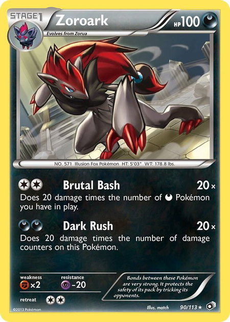 Zoroark trading card from Legendary Treasures Zoroark - Legendary Treasures Pokémon trading card