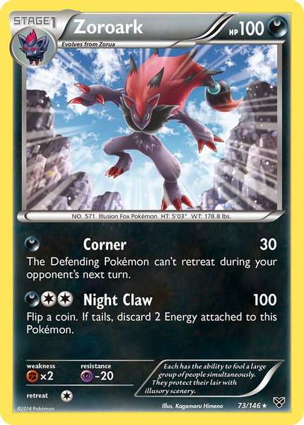 Zoroark trading card from XY Base Set Zoroark - XY Base Set Pokémon trading card