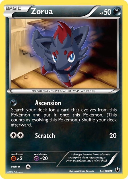 Zorua (69) - Dark Explorers Pokémon trading card