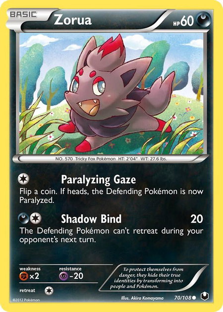 Zorua (70) - Dark Explorers Pokémon trading card