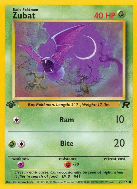 Zubat - Team Rocket Pokémon trading card