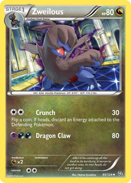 Zweilous (95) - Dragons Exalted Pokémon trading card