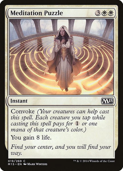 Meditation Puzzle trading card from Magic 2015 (M15) Meditation Puzzle - Magic 2015 (M15) Magic: The Gathering trading card