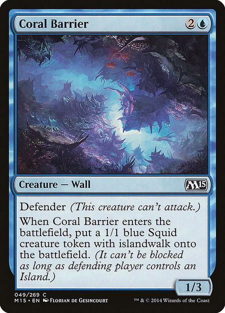 Coral Barrier - Magic 2015 (M15) Magic: The Gathering trading card