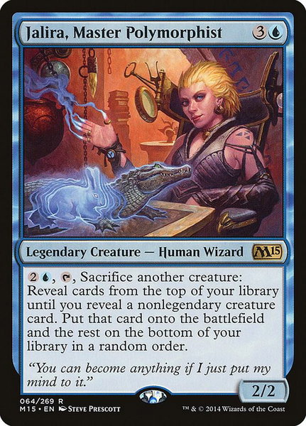 Jalira, Master Polymorphist trading card from Magic 2015 (M15) Jalira, Master Polymorphist - Magic 2015 (M15) Magic: The Gathering trading card