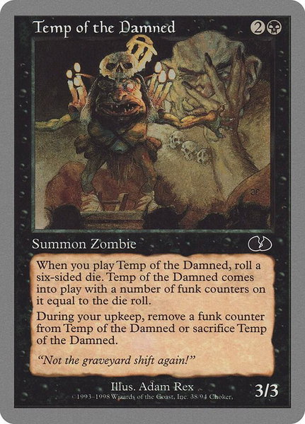 Temp of the Damned trading card from Unglued Temp of the Damned - Unglued Magic: The Gathering trading card
