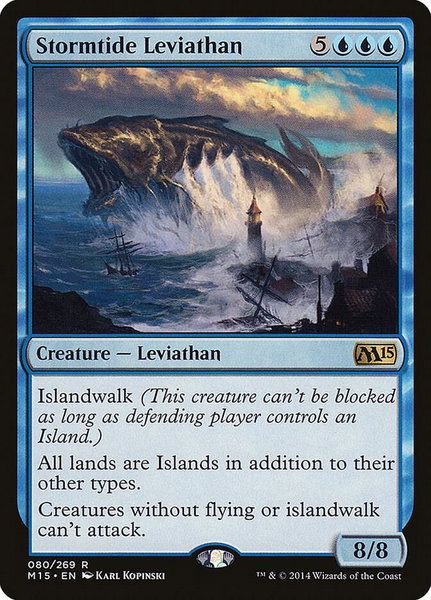 Stormtide Leviathan trading card from Magic 2015 (M15) Stormtide Leviathan - Magic 2015 (M15) Magic: The Gathering trading card