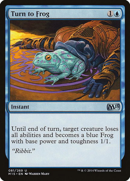Turn to Frog trading card from Magic 2015 (M15) Turn to Frog - Magic 2015 (M15) Magic: The Gathering trading card