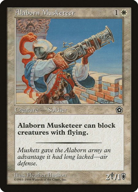 Alaborn Musketeer - Portal Second Age Magic: The Gathering trading card