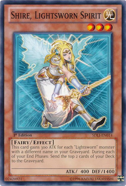 Shire, Lightsworn Spirit trading card from Structure Deck: Realm of Light Shire, Lightsworn Spirit - Structure Deck: Realm of Light YuGiOh trading card
