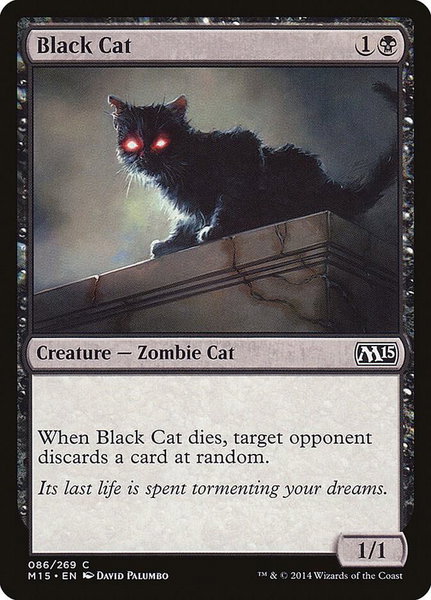 Black Cat trading card from Magic 2015 (M15) Black Cat - Magic 2015 (M15) Magic: The Gathering trading card