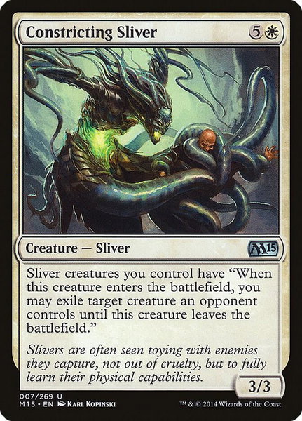Constricting Sliver trading card from Magic 2015 (M15) Constricting Sliver - Magic 2015 (M15) Magic: The Gathering trading card
