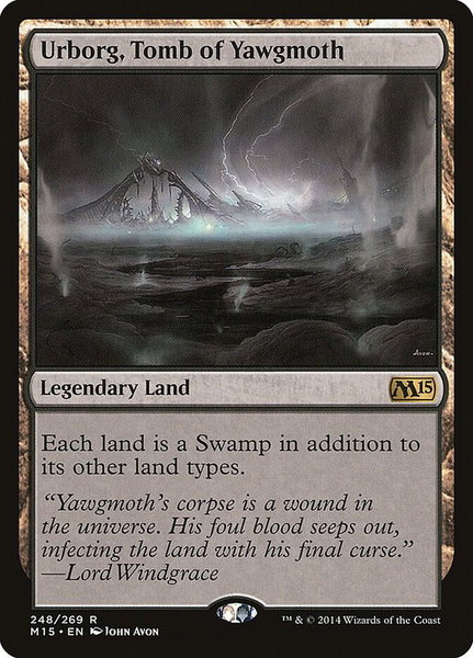 Urborg, Tomb of Yawgmoth trading card from Magic 2015 (M15) Urborg, Tomb of Yawgmoth - Magic 2015 (M15) Magic: The Gathering trading card