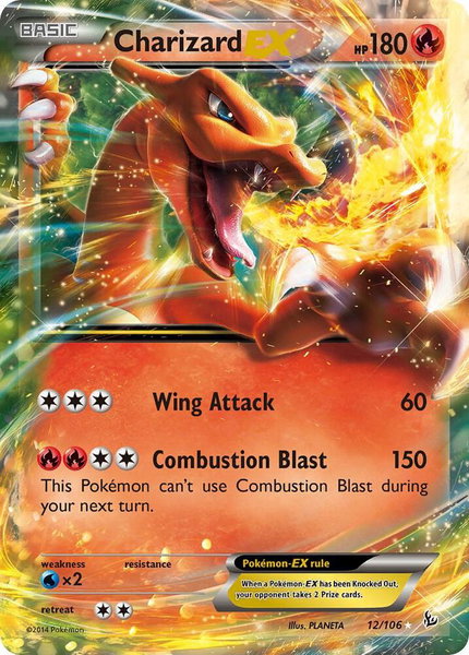 Charizard EX (12) trading card from XY - Flashfire Charizard EX (12) - XY - Flashfire Pokémon trading card