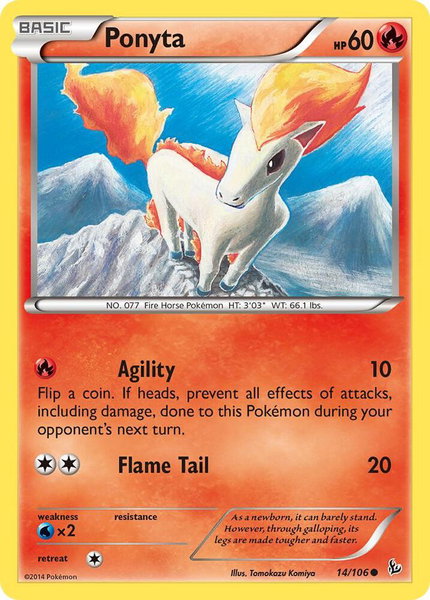 Ponyta trading card from XY - Flashfire Ponyta - XY - Flashfire Pokémon trading card