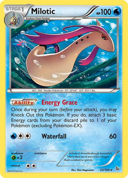 Milotic trading card from XY - Flashfire Milotic - XY - Flashfire Pokémon trading card