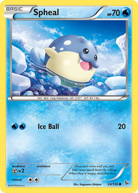 Spheal trading card from XY - Flashfire Spheal - XY - Flashfire Pokémon trading card