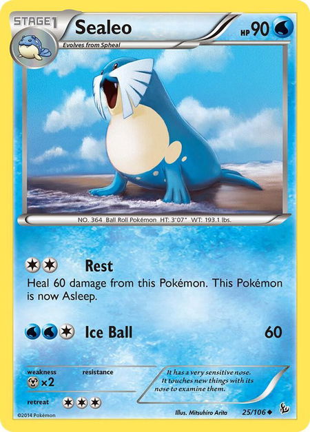Sealeo trading card from XY - Flashfire Sealeo - XY - Flashfire Pokémon trading card