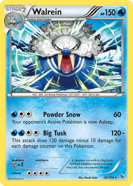 Walrein trading card from XY - Flashfire Walrein - XY - Flashfire Pokémon trading card