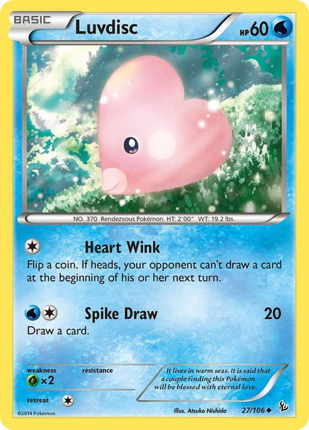Luvdisc trading card from XY - Flashfire Luvdisc - XY - Flashfire Pokémon trading card
