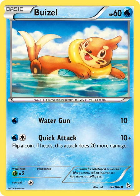 Buizel trading card from XY - Flashfire Buizel - XY - Flashfire Pokémon trading card