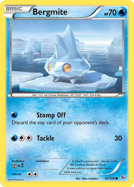 Bergmite trading card from XY - Flashfire Bergmite - XY - Flashfire Pokémon trading card