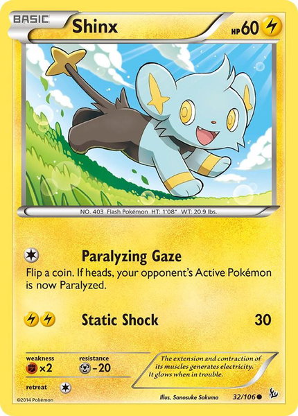 Shinx trading card from XY - Flashfire Shinx - XY - Flashfire Pokémon trading card